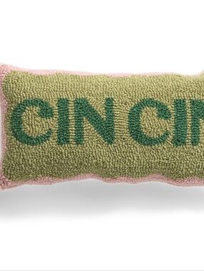 💚▪️Peking Handicraft▪️Green Multi Cin Cin   Hooked Accent Pillow